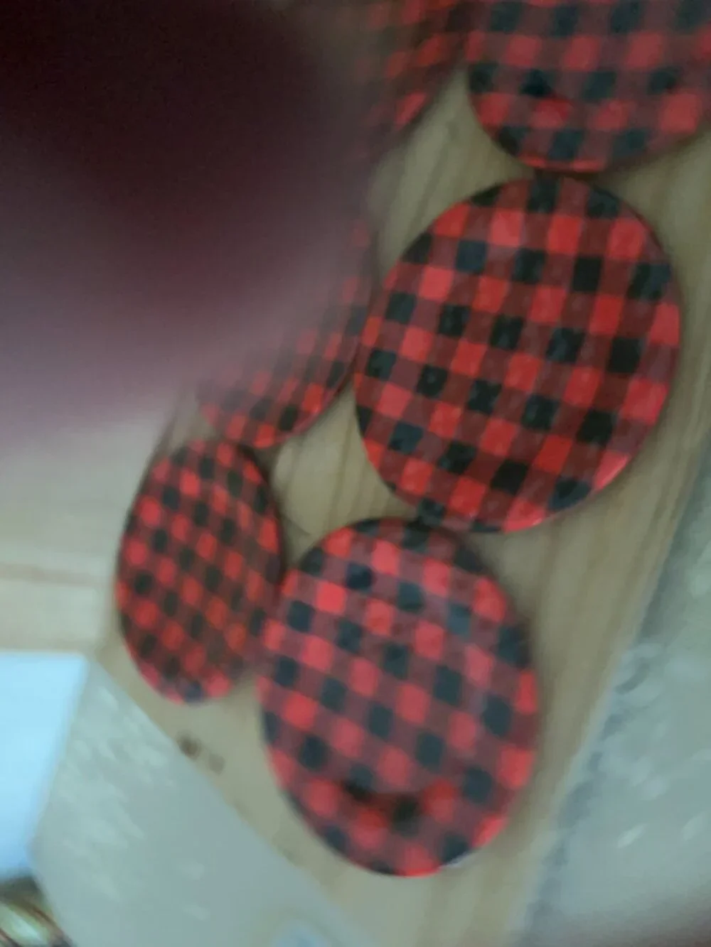 Set of 6 Robert Stanley Black & Red Buffalo Check 8